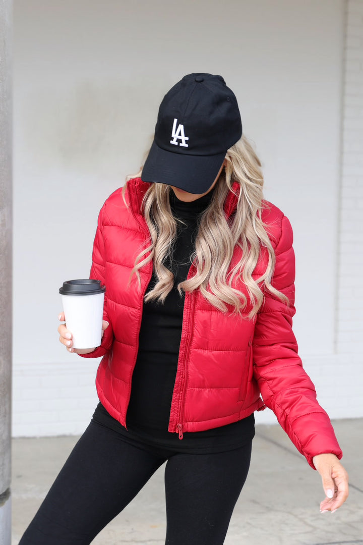 Cherish Puffer Jacket- Red