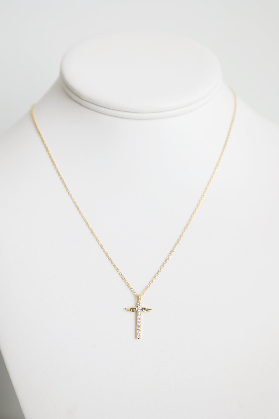 Cross And Wing Charm Necklace