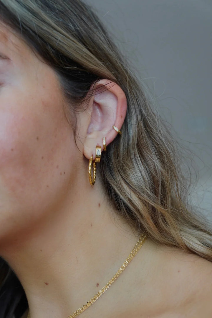 Amber Hoops- Gold Plated