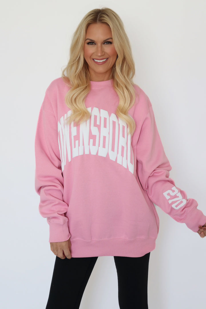 Owensboro Area Code Sweatshirt - Pink