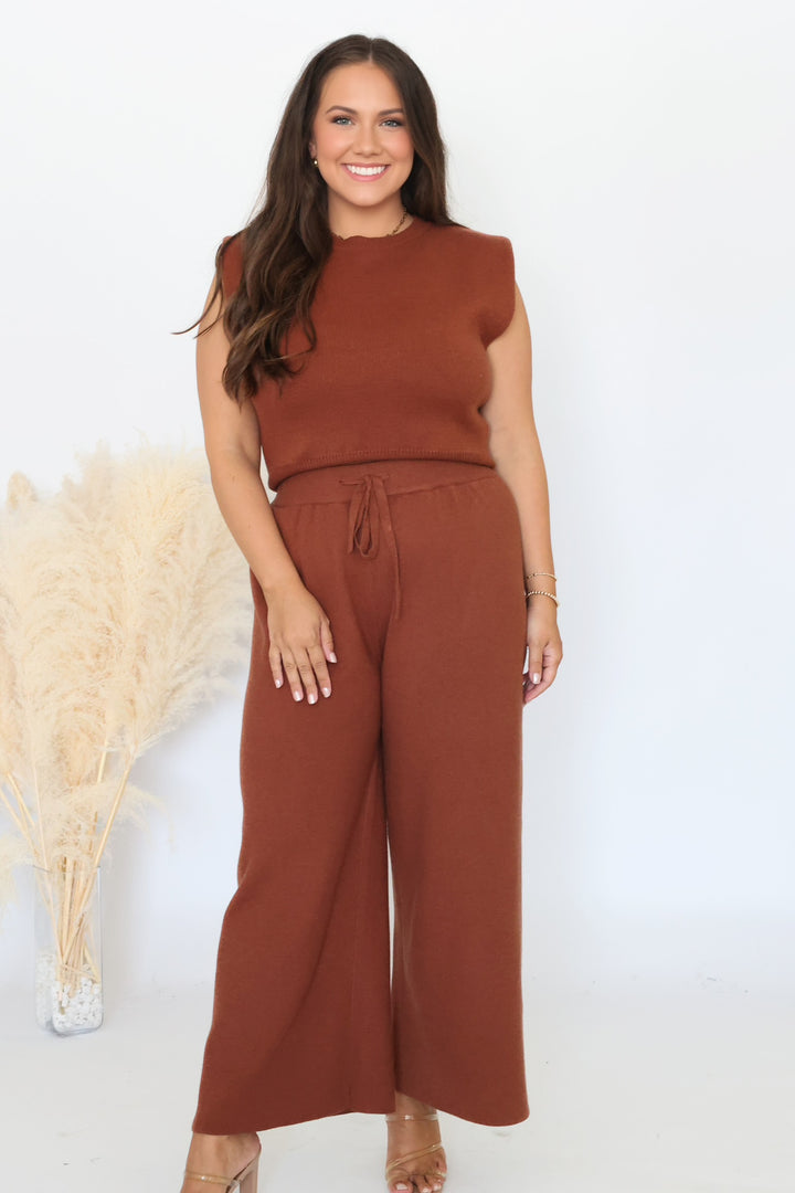 Nyla Cropped Sweater - Cinnamon