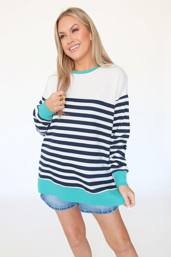 Layer Up Stripe Sweatshirt