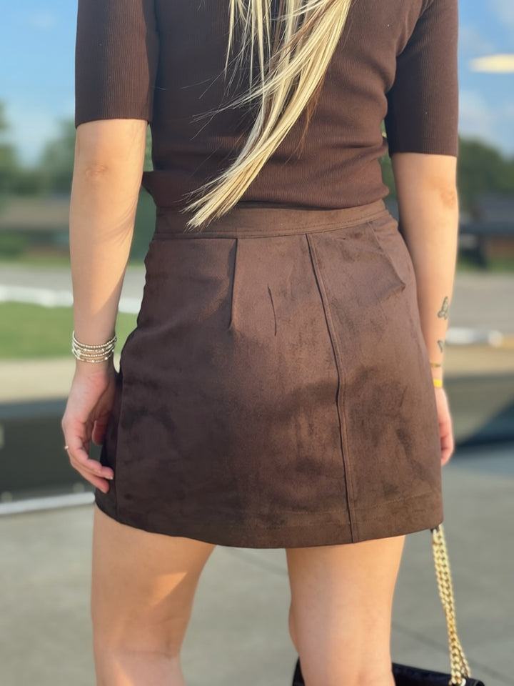 Perri Suede Mini Skirt