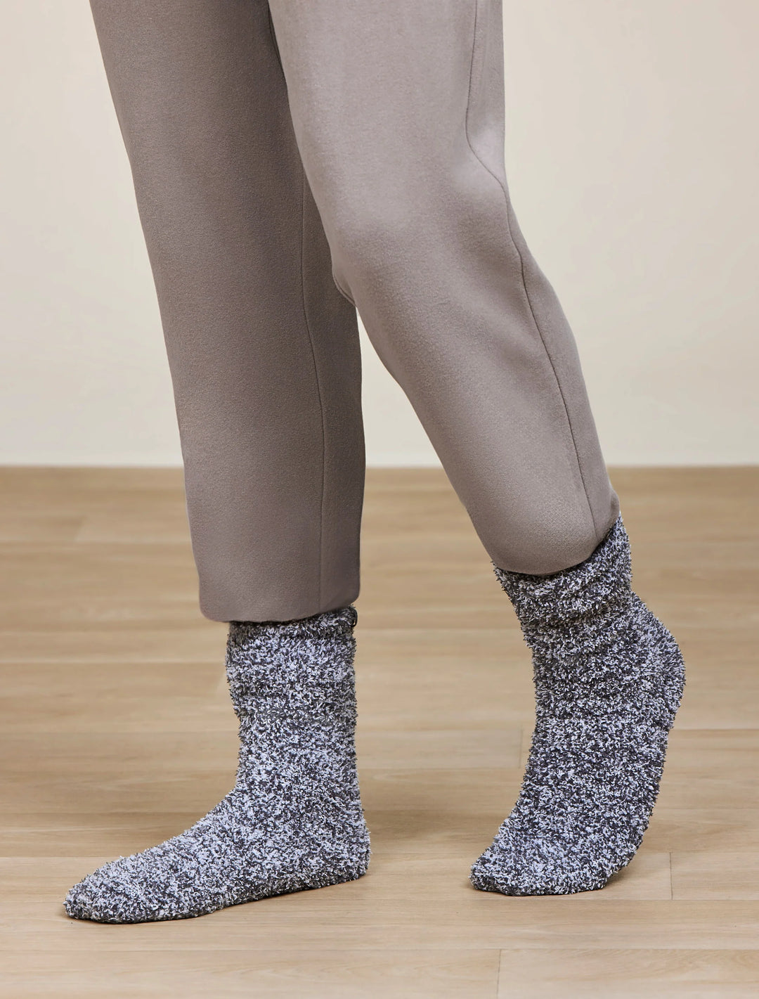 CozyChic Heathered Socks - Slate/White