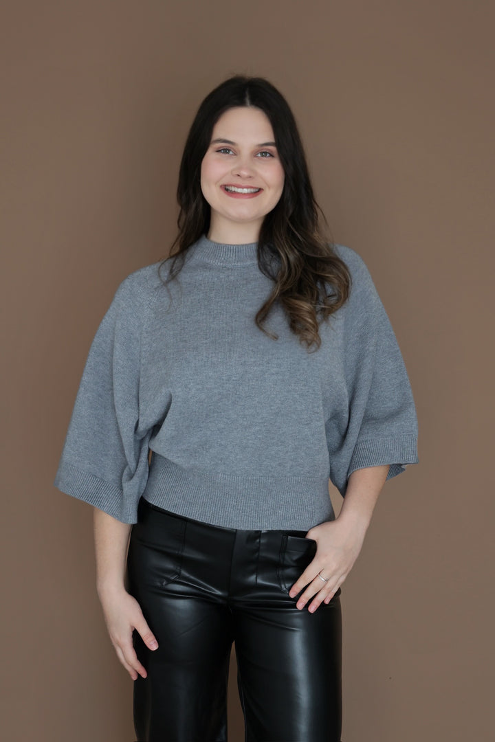 Bailey Crew Neck Sweater- Grey
