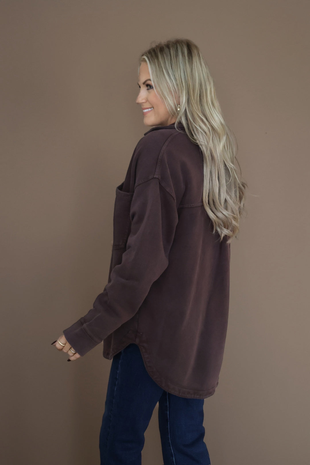 All Day Knit Jacket- Chocolate Cherry