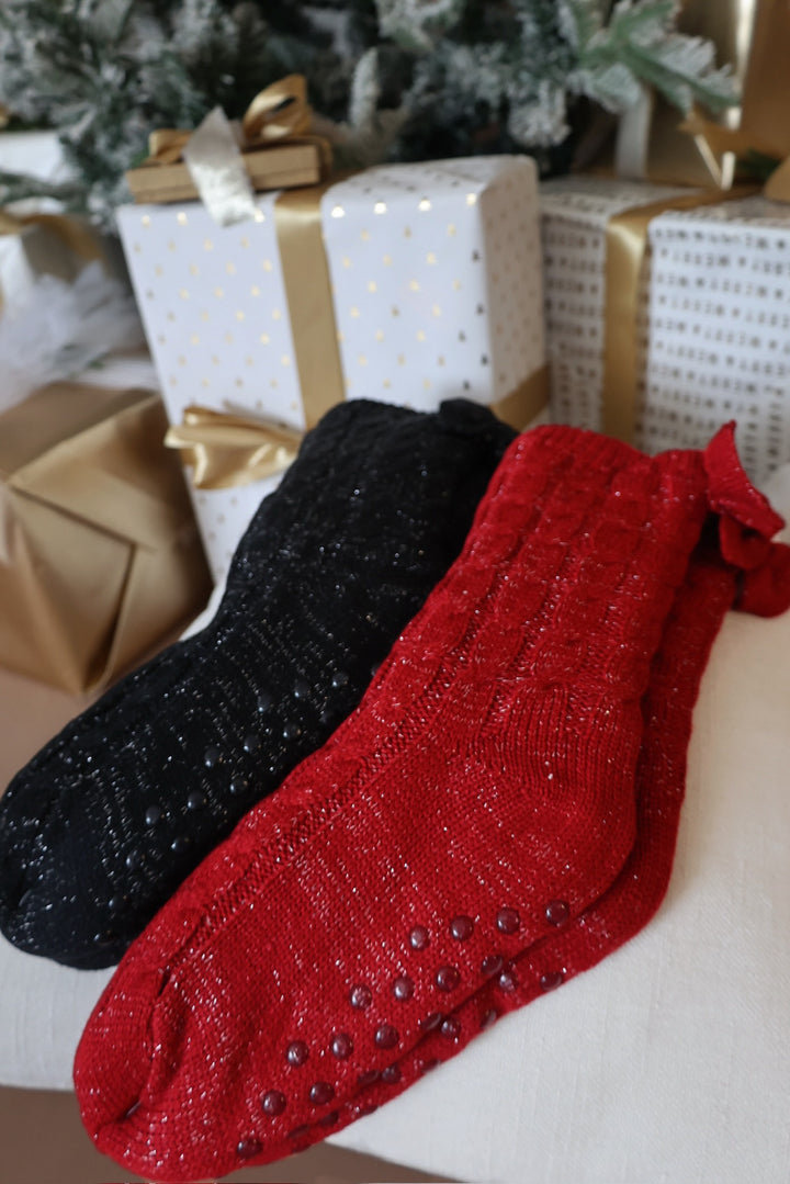 Bow Back Slipper Socks