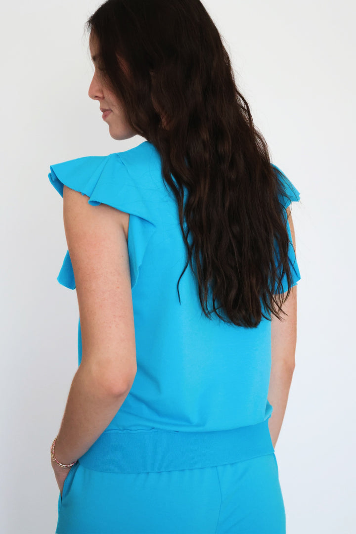Layla Sleeveless Sweatshirt - Malibu Blue