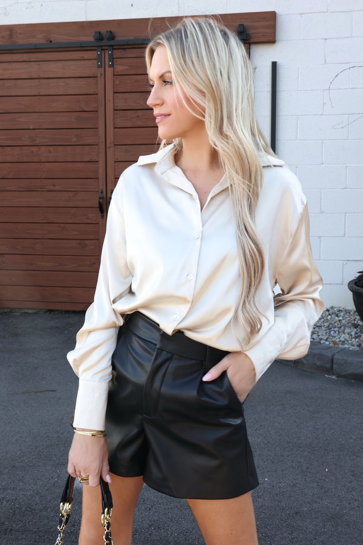 Marcie Satin Button Down