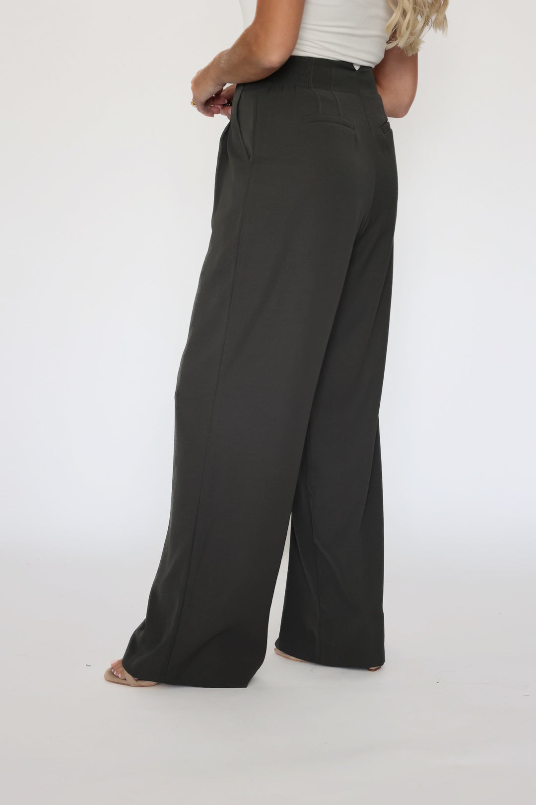 Malibu Wide Leg Pants - Dark Olive