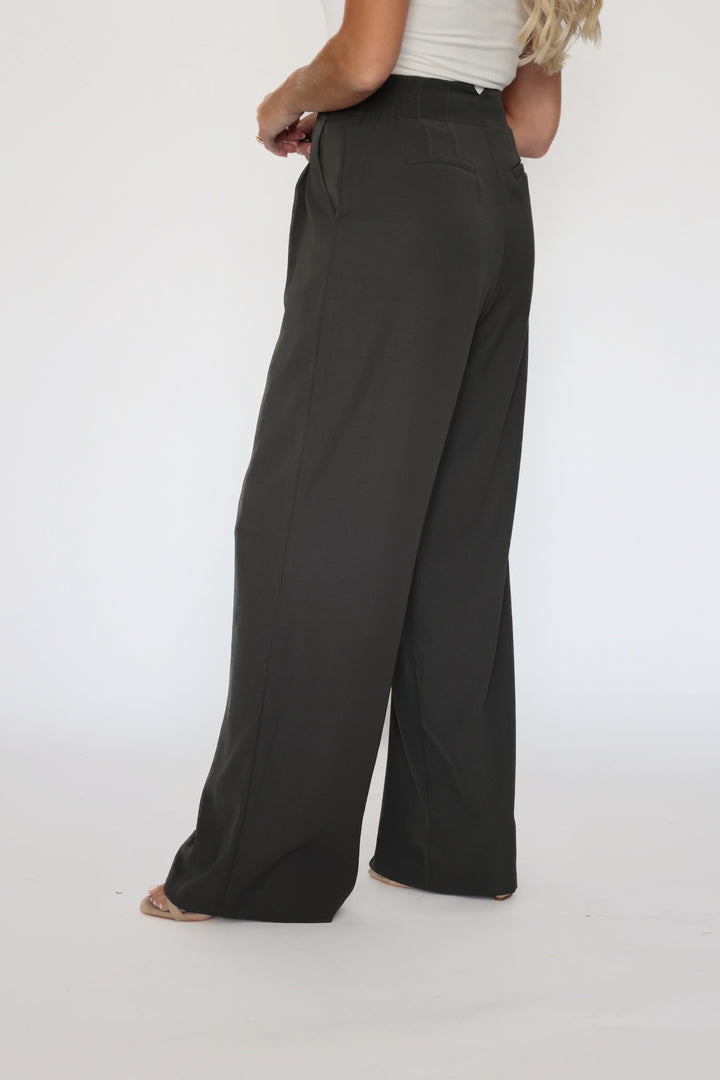 Malibu Wide Leg Pants - Dark Olive
