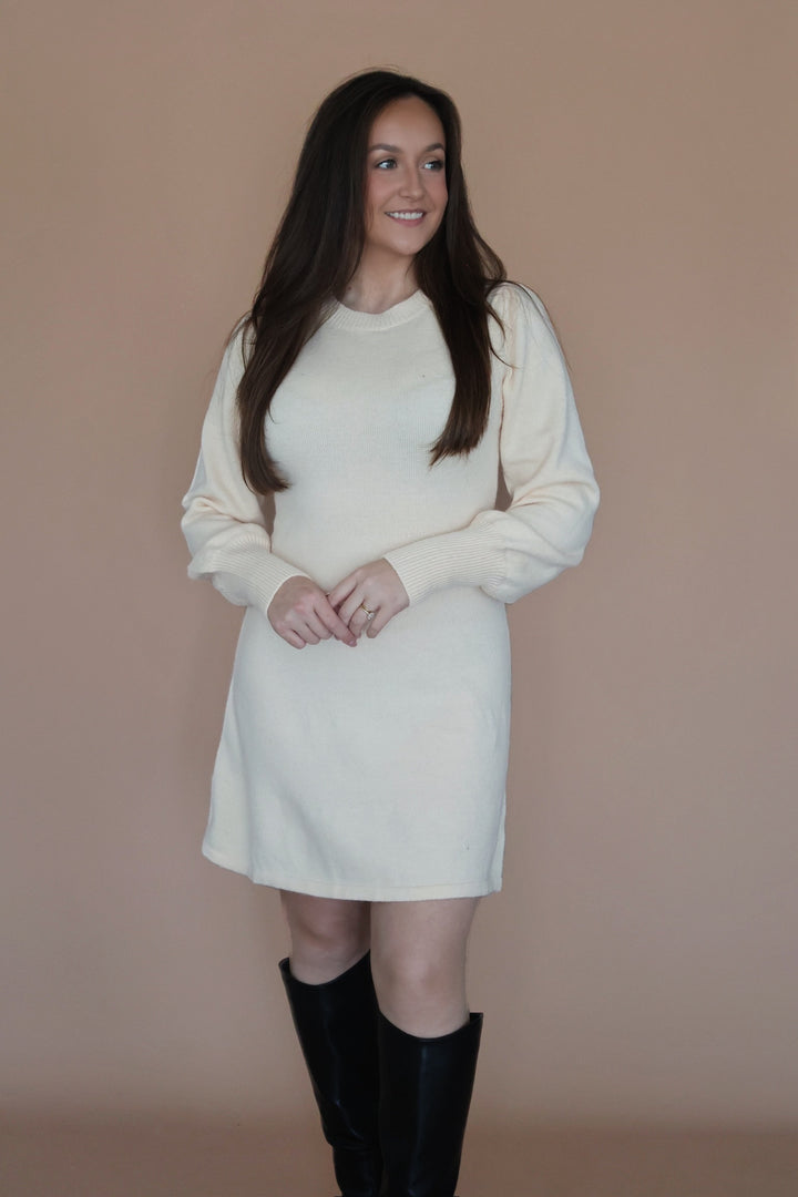 Annie Sweater Dress- Cream
