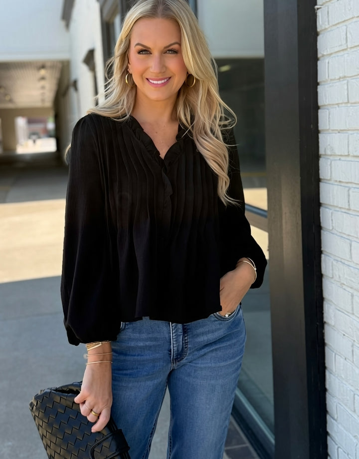 Lillian Ruffle Top - Black