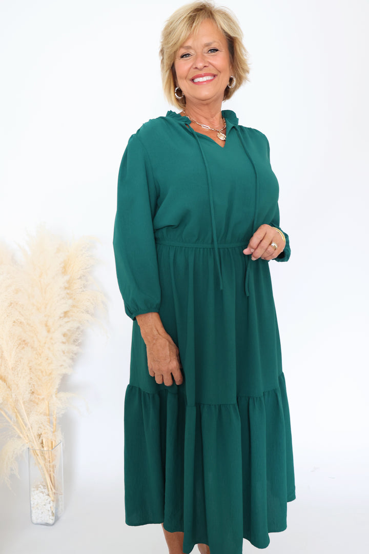 Any Occasion Dress- Hunter Green