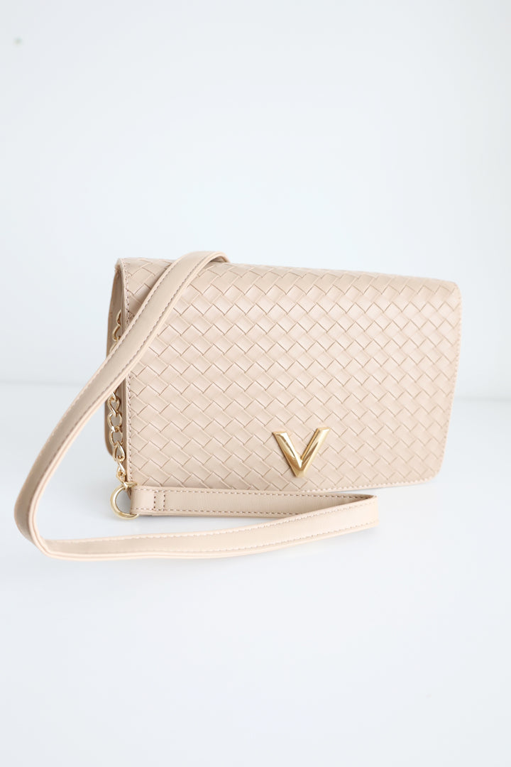 Haven Woven Crossbody Bag - Cool Beige