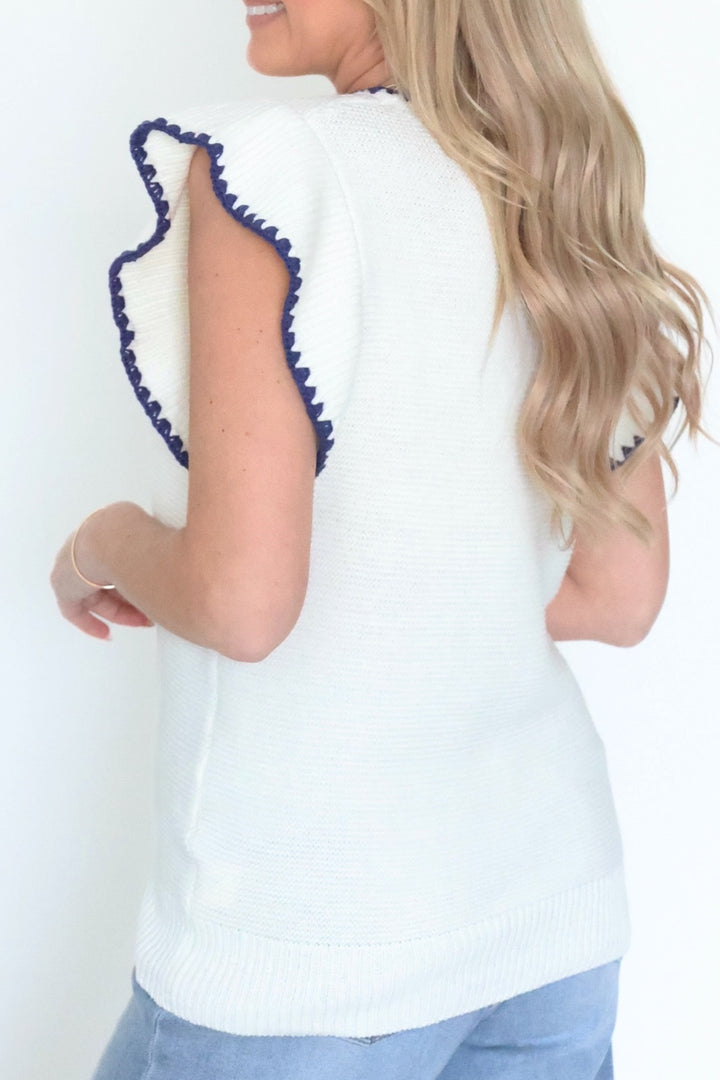 Jennifer Sweater Top- Off White