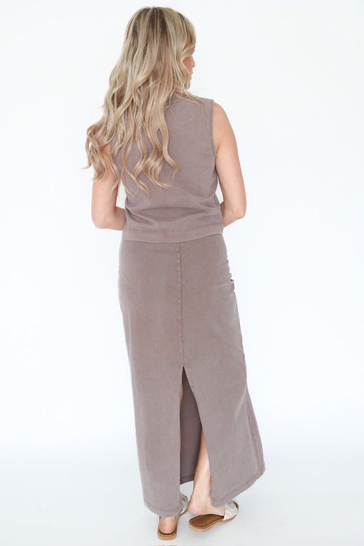 Sloane Jersey Muscle Tank - Taupe