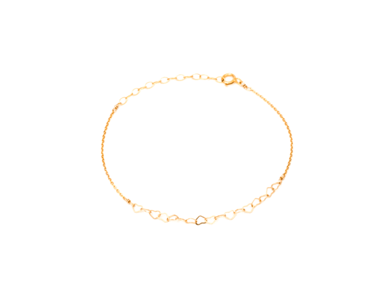 Heart Chain Bracelet - Gold Filled