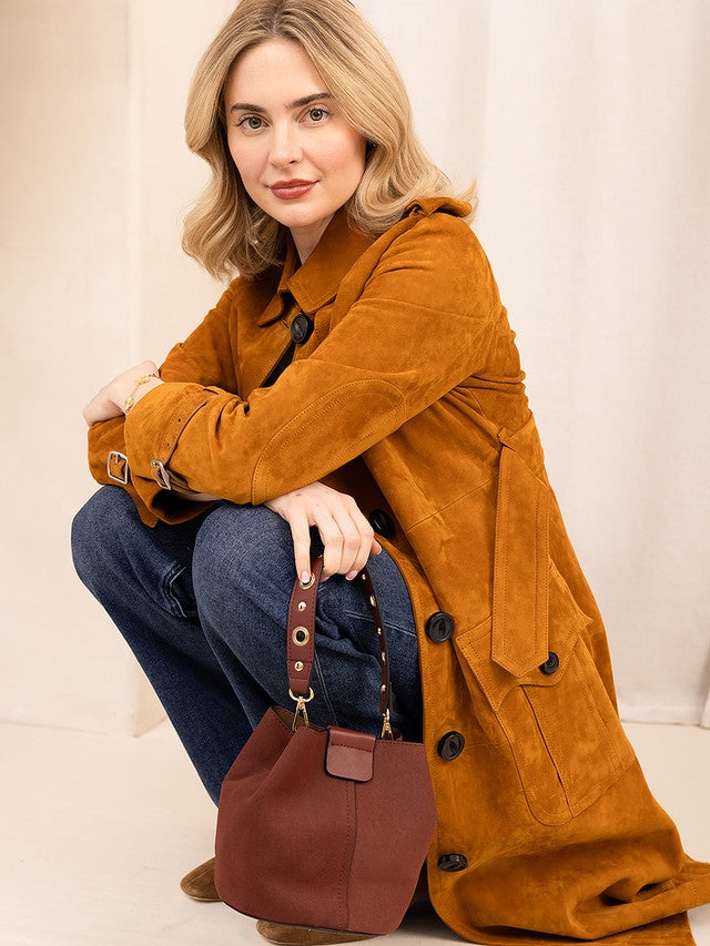 Farrah Suede Bucket Bag