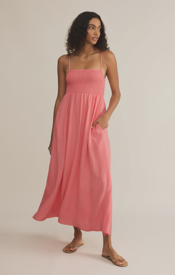 Beachside Midi Dress - Sunset Pink