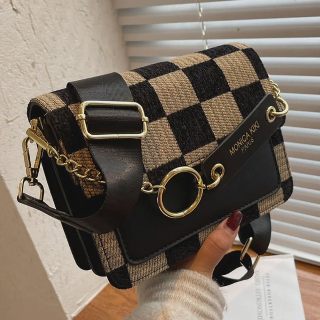 Streetwear Checkered Crossbody Bag