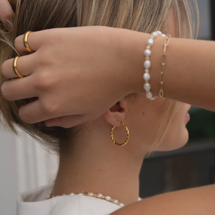 Amber Hoops- Gold Plated