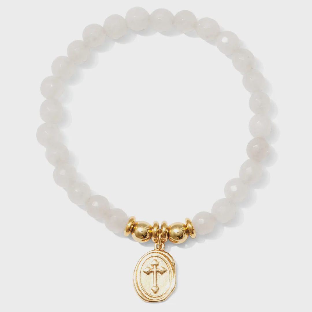 Oval Cross Charm Bracelet