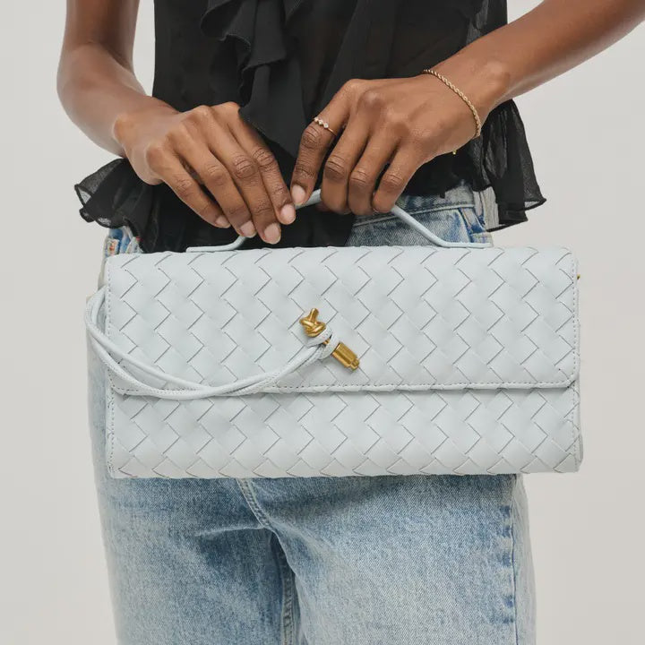 Ada Top Handle Clutch - Ice Blue