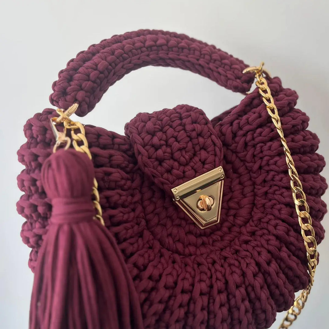 Dedra Crochet Bag- Burgundy