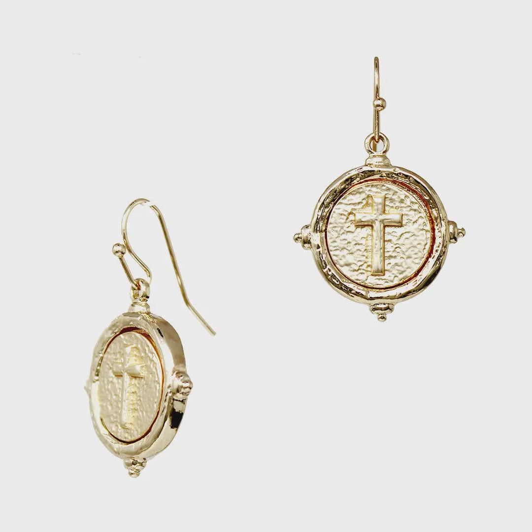 Cross Stamped Earring