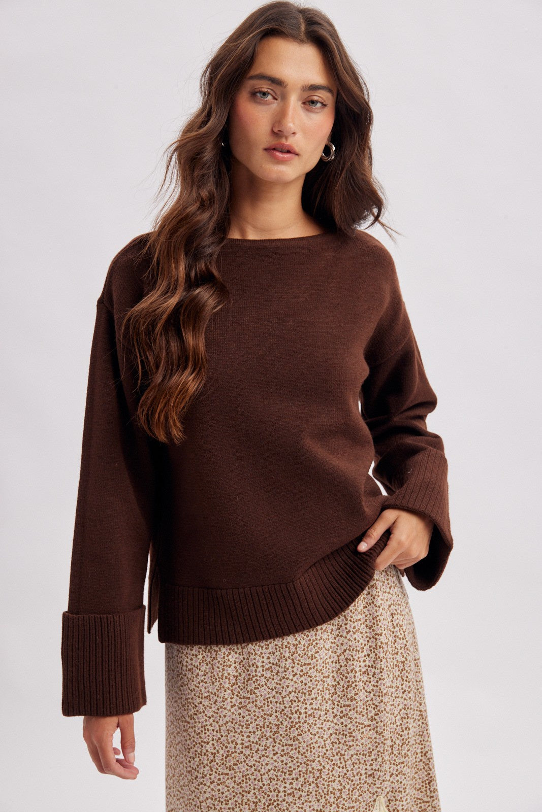Just My Type Sweater- Walnut