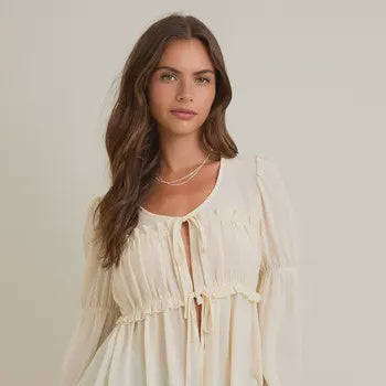 Ava Tie Front Blouse