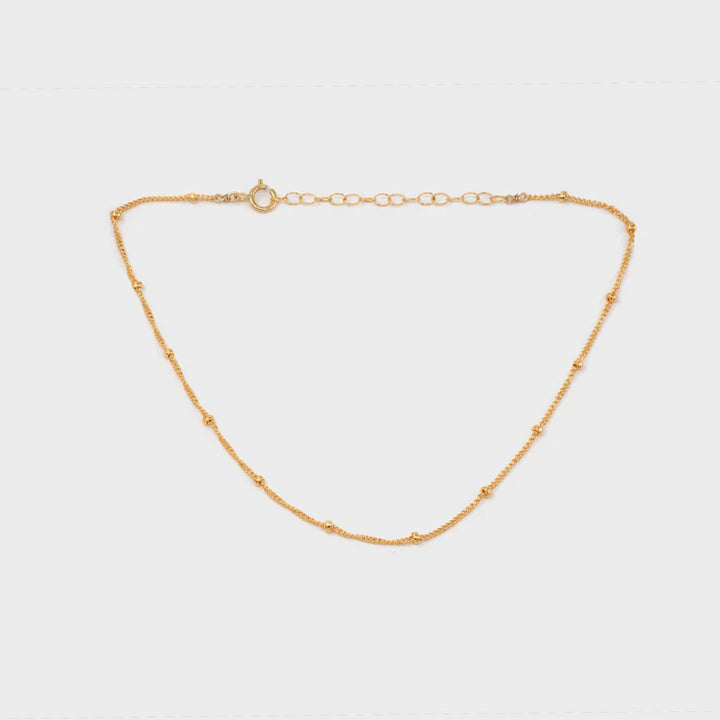 Dotted Chain Anklet- Gold Filled