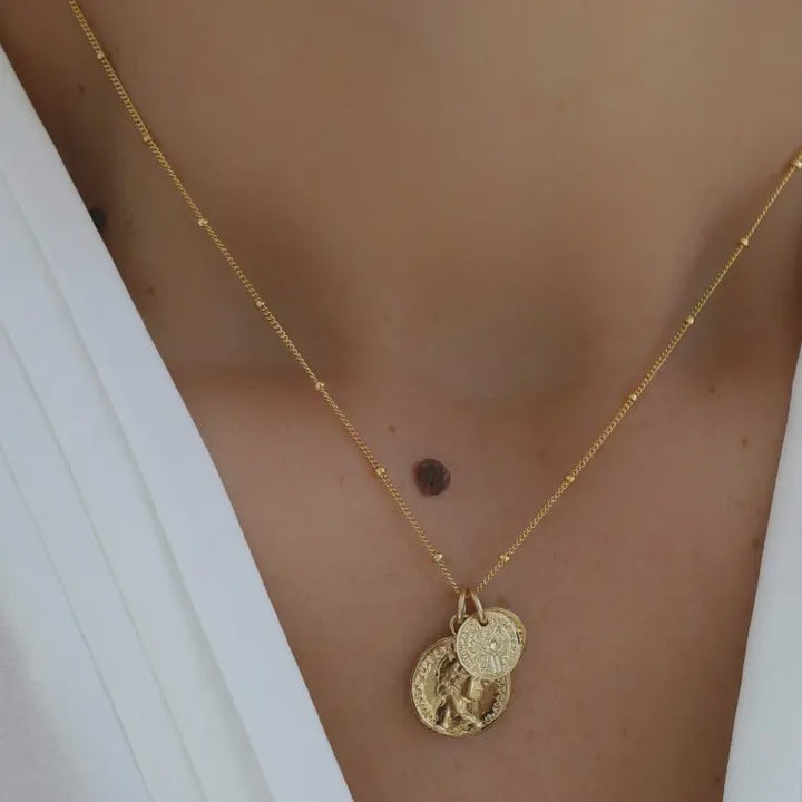 Coin Charm Necklace- Gold Filled