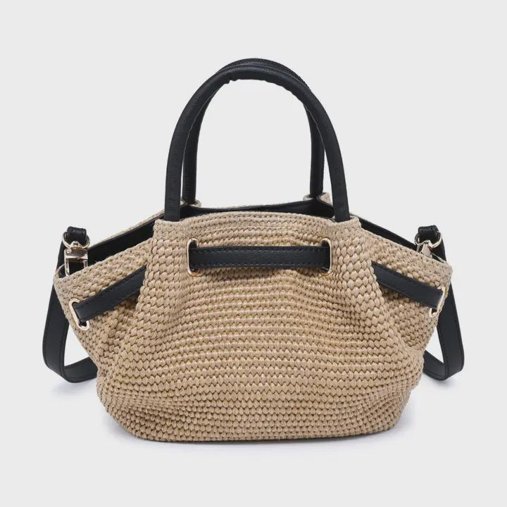 Selena Straw Crossbody - Black