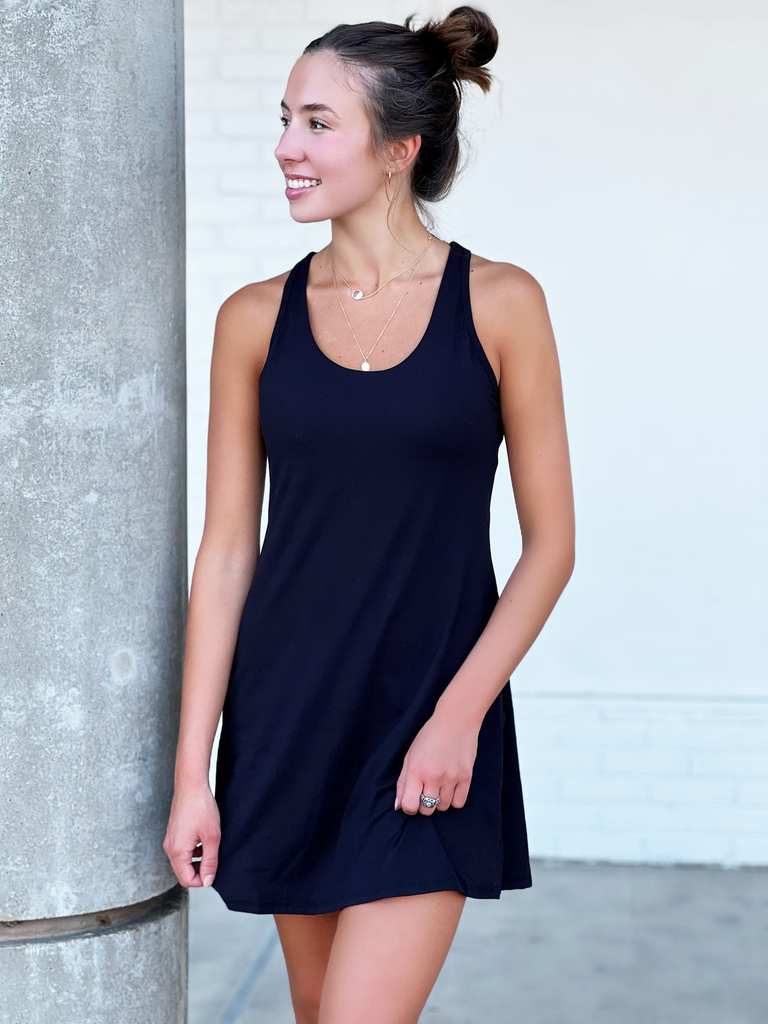 Courtside Romper Dress - Black