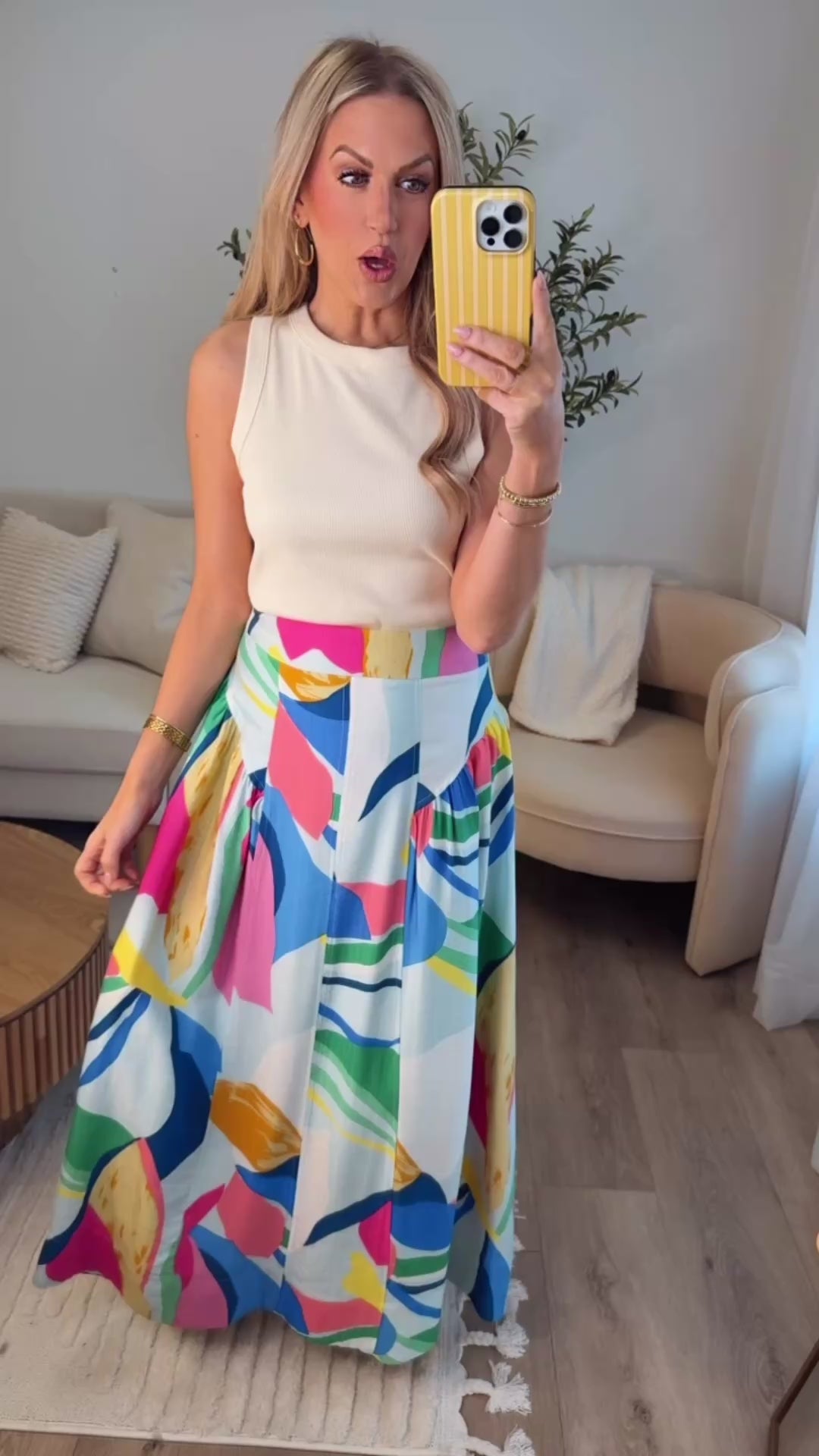 Abstract Maxi Skirt
