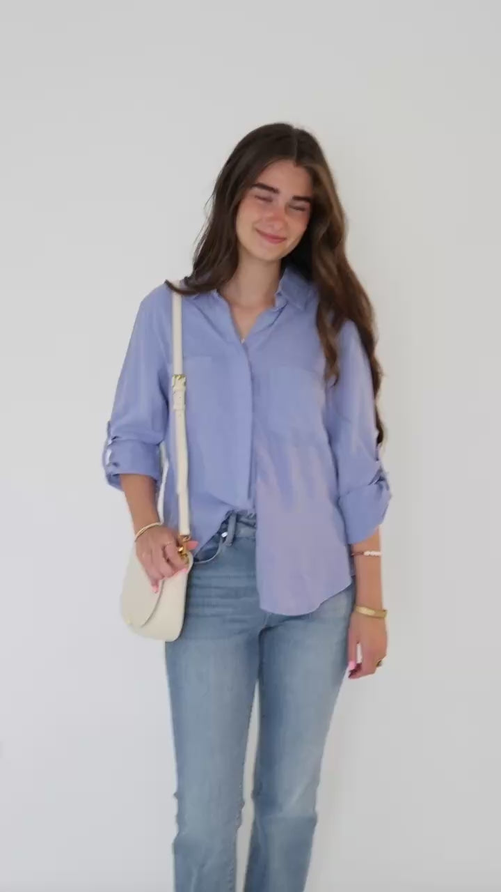 Elise Tencel Top- Blueberry