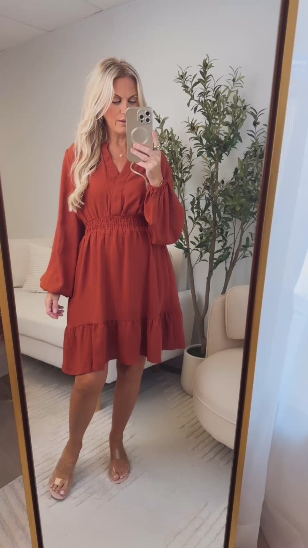 Spice Mini Dress- Cinnamon