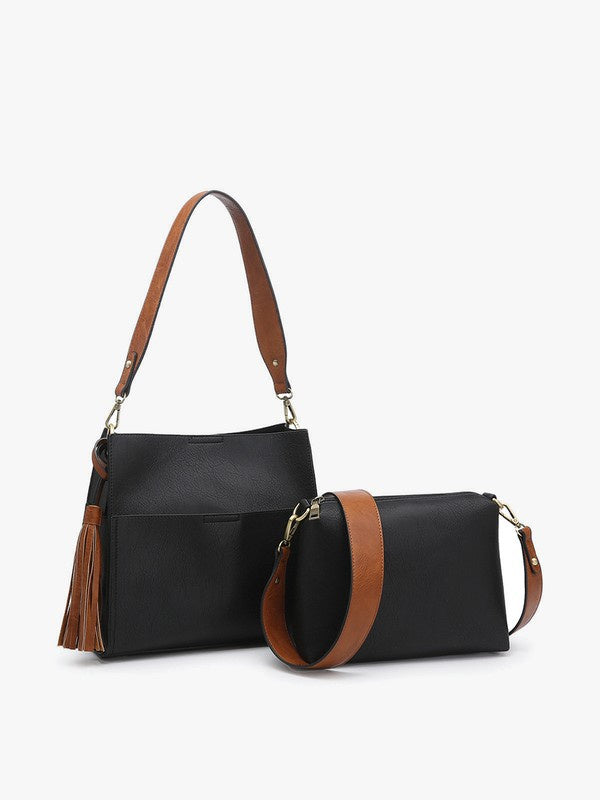 Lyla Bucket Bag - Black/Brown