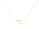 Small Shimmer Heart Necklace- Gold Filled