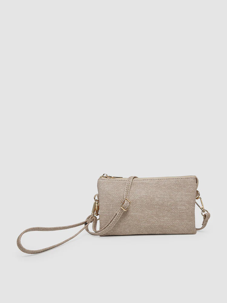Riley Wristlet Crossbody- Almond